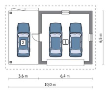 Гараж с навесом на три авто