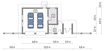 Современный гараж на два авто с автомастерской