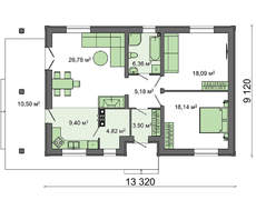 Проект компактного дома с террасой