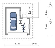 Просторный гараж с навесом