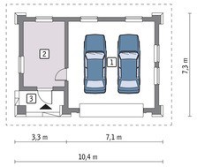 Красивый гараж на 2 машины с террасой
