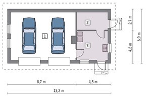 Гараж на две машины с автомастерской