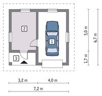 Гараж на одно авто с кирпичным декором
