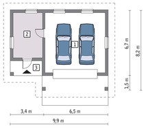 Гараж на 2 машины с нежилым помещением