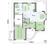 Проект дома с гаражом, эркером, мансардой с красивыми окнами