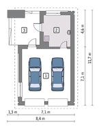 Гараж в стиле минимализма на 2 авто