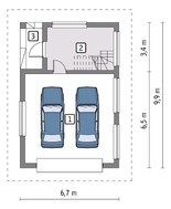 Гараж на 2 авто с навесом и мансардой