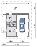 Гараж на 1 авто с красивой верандой