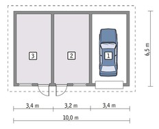 Гараж на 1 авто с 2 нежилыми помещениями
