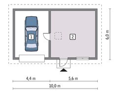 Гараж на 1 авто с четырехскатной крышей