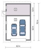 Просторный гараж под односкатной крышей