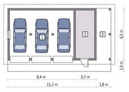 Гараж на 3 авто с навесом