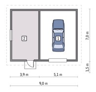 Аккуратный гараж на 1 автомобиль