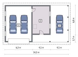 Гараж на 2 авто с большим навесом