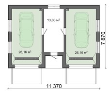 Гараж интересной планировки на 2 машины