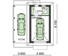 Небольшой гараж на 1 авто с навесом