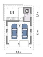 Гараж с навесом на 2 авто