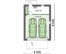 Гараж на 2 авто с плоской крышей