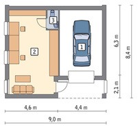 Красивый гараж с жилой комнатой