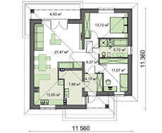 Проект одноэтажного дома с крытой террасой