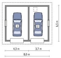 Гараж на 2 авто под четырехскатной крышей