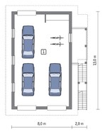 Гараж на 3 авто с жилыми помещениями на втором этаже