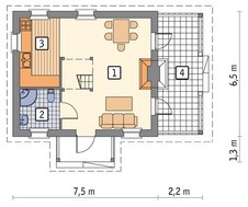 Небольшой дом с 2 спальнями