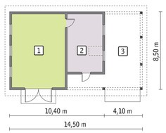 Гараж с большим навесом и мансардой