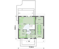 Проект дома площадью 177 м² с гаражом для одной машины