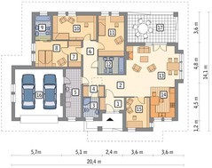 Одноэтажный особняк на 5 спален