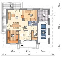 Двухэтажный дом с гаражом