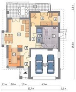 Двухэтажный дом необычной планировки