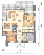 Гармоничный двухэтажный дом с балконами