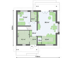 Проект удобного коттеджа с кабинетом на первом этаже