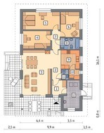 Одноэтажный особняк открытого типа