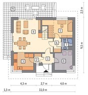 Двухэтажный дом квадратной формы