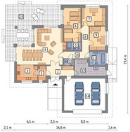 Одноэтажный дом с большой верандой