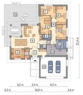 Одноэтажный дом в натуральных тонах