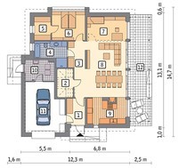 Открытый одноэтажный жилой дом
