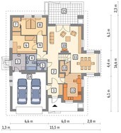 Двухэтажный дом в природных тонах