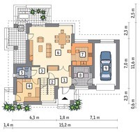 Двухэтажный жилой дом на 6 спален