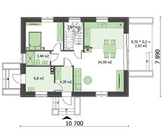 Небольшой дом на 2 этажа