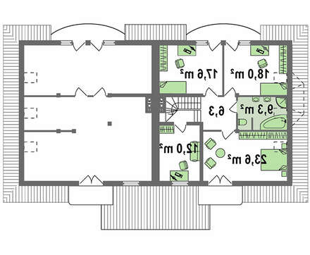 Проект коттеджа на две семьи с гаражом и чердаком