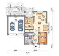 Жилой дом с мансардой и гаражом на 2 авто