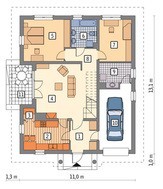 Одноэтажный дом с мансардой