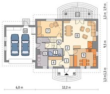 Двухэтажный дом в классическом стиле с гаражом