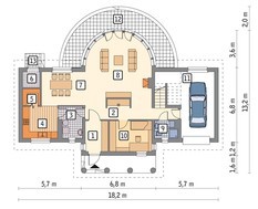 Великолепный дом с круглым эркером