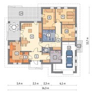 Одноэтажный особняк декорированный натуральным камнем