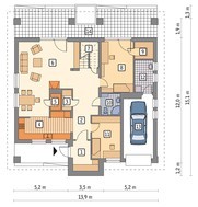 Жилой дом напоминающий замок на два этажа