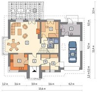 Красивый дом с квадратным эркером
